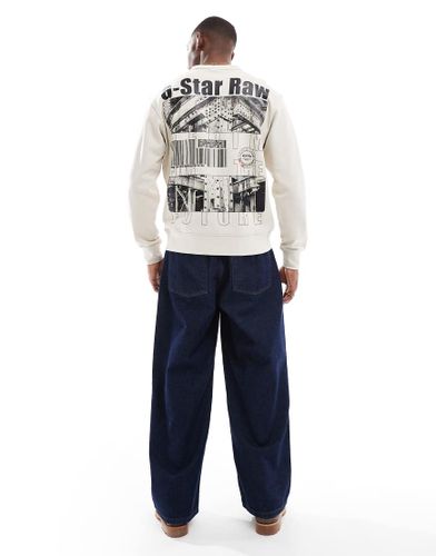 G-Star - Sweat  enfiler avec imprim code-barres sur la poitrine et au dos - cass - Gstar - Modalova