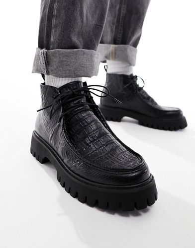 KOI - Greed river high - Chaussures à lacets hauts à motif croco - Koi Footwear - Modalova