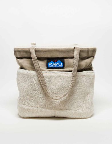 Tote bag en polaire imitation peau de mouton - Beige - Kavu - Modalova