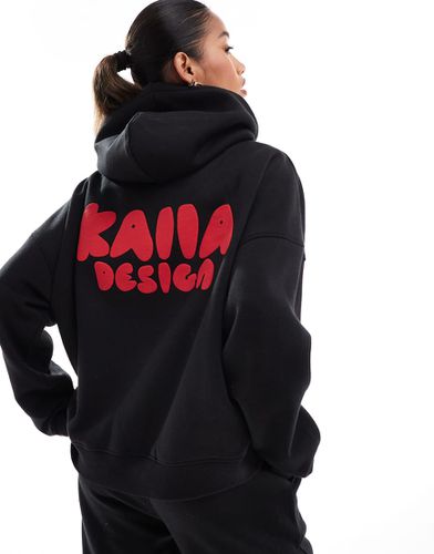 Sweat à capuche d'ensemble oversize avec imprimé au dos - Kaiia - Modalova