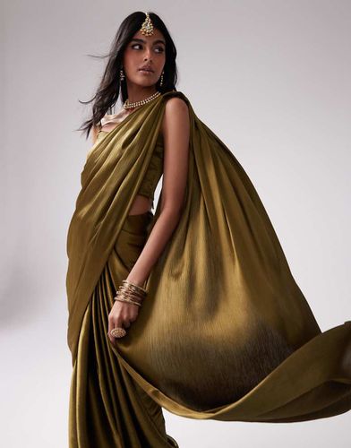 Ensemble sari de demoiselle d'honneur - Olive - Kanya London - Modalova