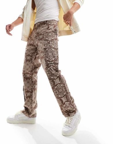 Pantalon cargo droit en tissu ripstop à logo signature et motif cachemire - Karl Kani - Modalova