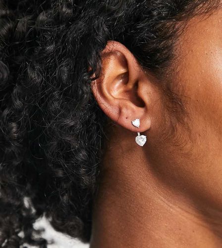 Boucle d'oreille en argent massif avec motif caur en cristaux - Kingsley Ryan - Modalova