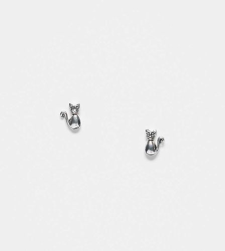 Boucles d'oreilles chat en argent massif - Kingsley Ryan - Modalova