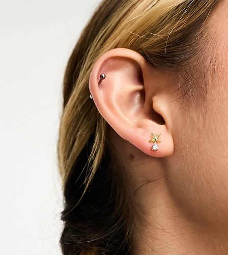 Boucles d'oreilles étoile et pierre en plaqué or - Kingsley Ryan - Modalova