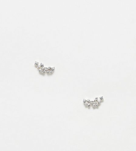 Boucles d'oreilles feuille en cristaux et argent massif - Kingsley Ryan - Modalova