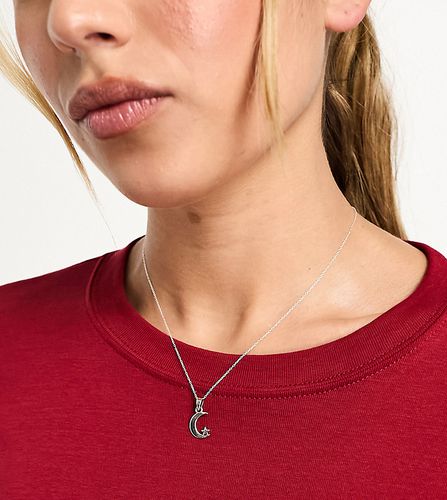 Collier en argent massif avec pendentif lune et étoile - Kingsley Ryan - Modalova