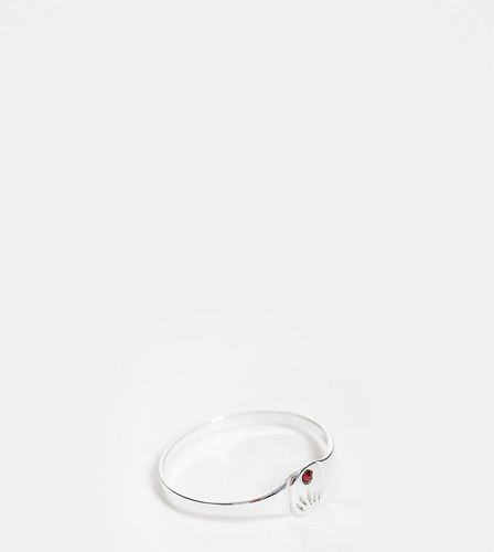 Bague en argent massif avec pierre de naissance mois de janvier ornée d'un cristal grenat - Kingsley Ryan Curve - Modalova