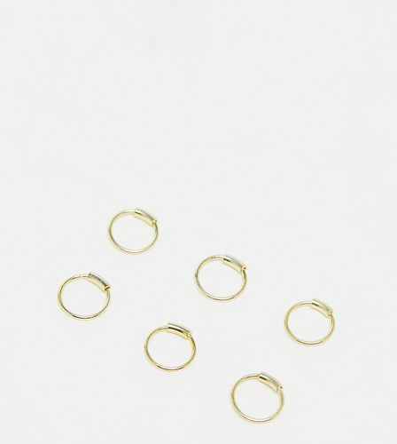 Lot de 3 paires de petites créoles en plaqué or - Kingsley Ryan - Modalova