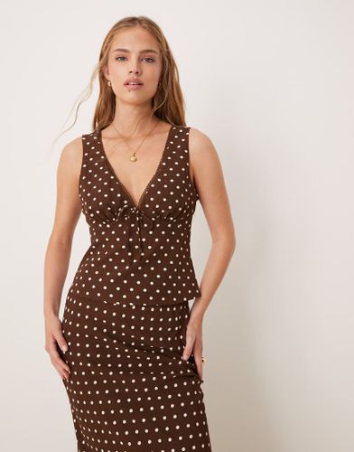 Top sans manches  col V -  pois - Kiss The Sky - Modalova