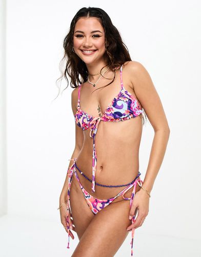 Bas de bikini coupe string noué sur les côtés à imprimé fleuri - Tipsy Dip - Kulani Kinis - Modalova