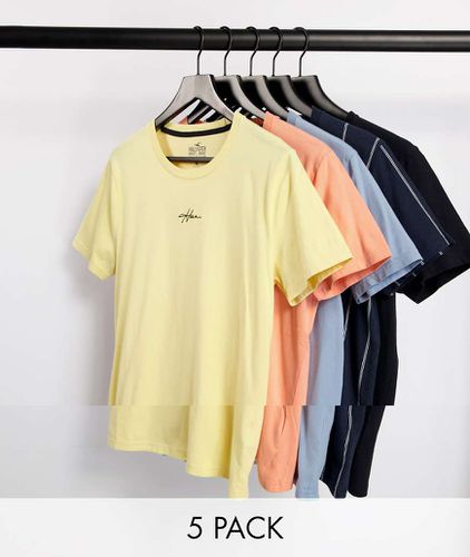 Lot de 5 t-shirts avec petit logo centré - Hollister - Modalova