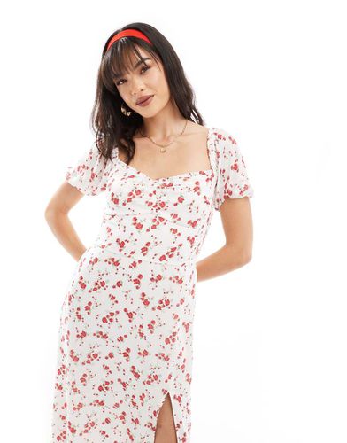 Robe mi-longue fendue à fleurs - Hollister - Modalova