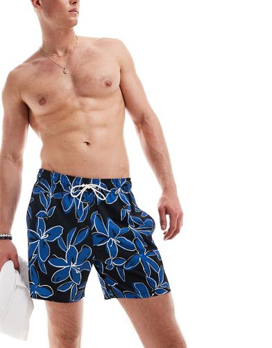 Short de bain à fleurs 9 pouces avec poches latérales - et bleu - Hollister - Modalova