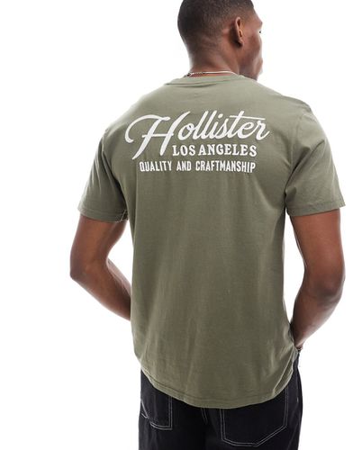 T-shirt à imprimé au dos - Vert olive - Hollister - Modalova