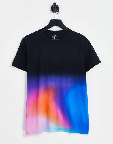 T-shirt imprimé nuage avec manches courtes à logo - Bleu délavé - Hollister - Modalova