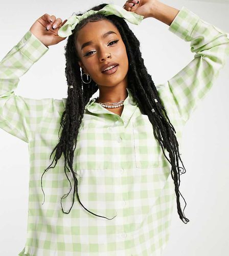 Chemise oversize d'ensemble à carreaux vichy et bandana - Vert - Heartbreak Petite - Modalova