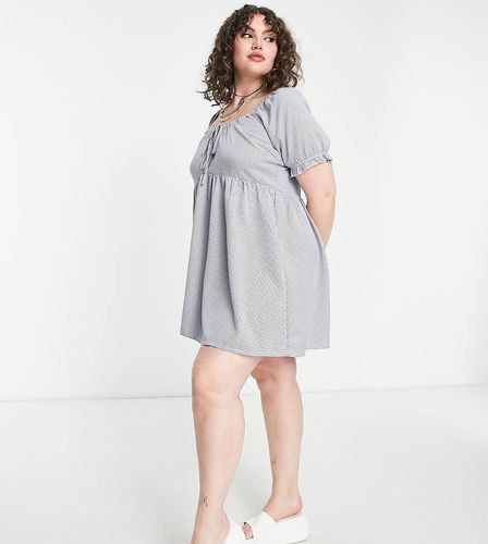 Robe babydoll à carreaux - Bleu - Heartbreak Plus - Modalova