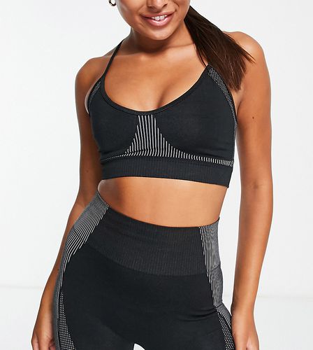 Brassière de sport sans coutures effet sculptant - Noir et blanc - Hiit - Modalova