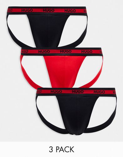 Hugo Boss - Lot de 3 jockstraps - Noir et rouge - Hugo Red - Modalova