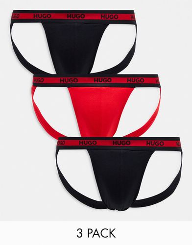 Hugo Boss - Lot de 3 jockstraps - Noir et rouge - Hugo Red - Modalova