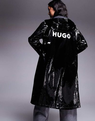 Fenton - Veste longue ultra brillante avec logo imprim au dos - Hugo Blue - Modalova