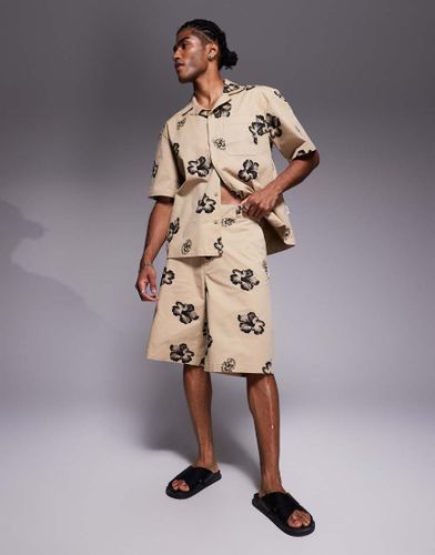 Short baggy d'ensemble  imprim fleurs - Hugo Blue - Modalova