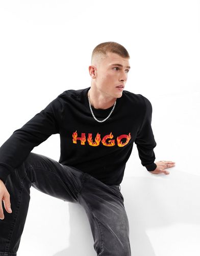 HUGO - Ditmo - Sweat à logo flamme - Hugo Red - Modalova