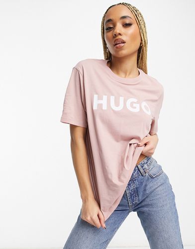 HUGO - Dulivio - T-shirt coupe boyfriend à grand logo - pastel - Hugo Red - Modalova