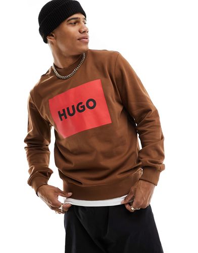HUGO - Duragol - Sweat à logo encadré - Rouille - Hugo Red - Modalova