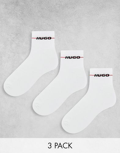 Hugo - Lot de 3 paires de socquettes côtelées à logo - HUGO Bodywear - Modalova
