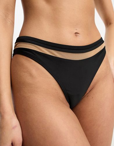 Belize - Bas de bikini échancré en tulle - Noir - Hunkemoller - Modalova