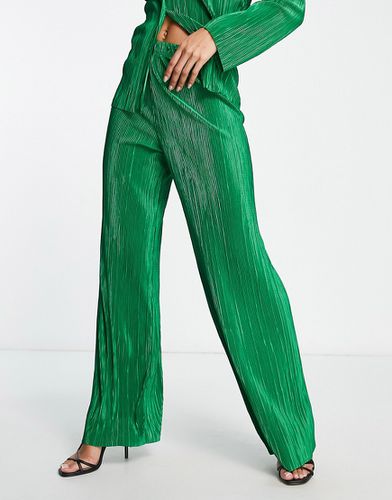 Pantalon d'ensemble plissé en velours texturé - émeraude - I Saw It First - Modalova