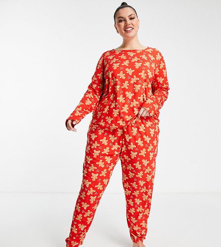 X Jac Jossa - Pyjama avec top et pantalon à motif bonhomme en pain d'épices - In The Style Plus - Modalova