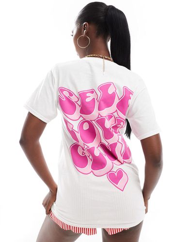 T-shirt à inscription Self Love Club » - Blanc - In The Style - Modalova