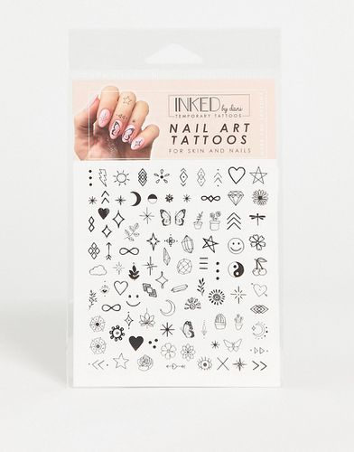 Lot de tatouages éphémères noirs et blancs pour ongles - Inked By Dani - Modalova