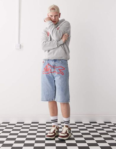 Short en jean  imprim chien qui court - clair dlav - Icecream - Modalova