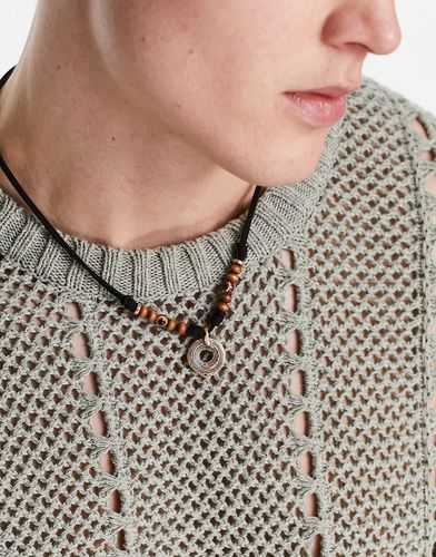 Viper - Collier en corde avec perles - Noir - Icon Brand - Modalova