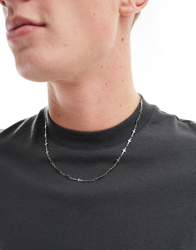 Collier chaîne en acier inoxydable avec pendentif croix imbriquée - Icon Brand - Modalova
