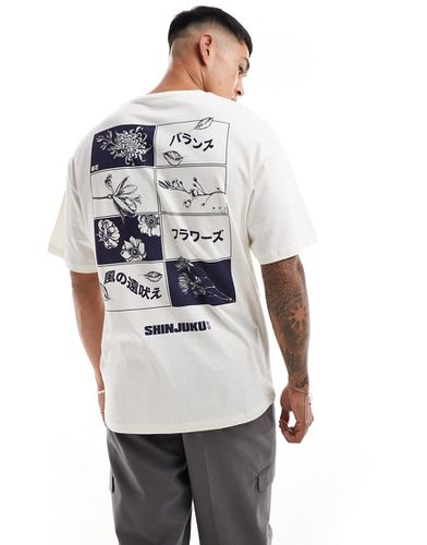 T-shirt oversize à imprimé tableau fleurs au dos - clair - Jack & Jones - Modalova
