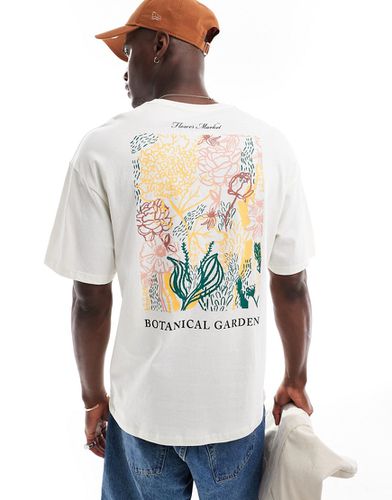 T-shirt oversize à imprimé botanique au dos - Jack & Jones - Modalova