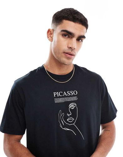 T-shirt oversize à imprimé Picasso - Jack & Jones - Modalova