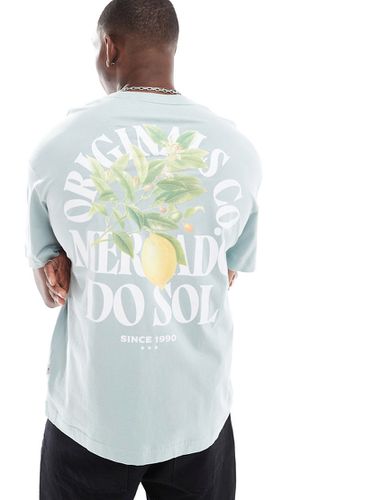 T-shirt oversize avec imprimé citrons au dos - Menthe - Jack & Jones - Modalova