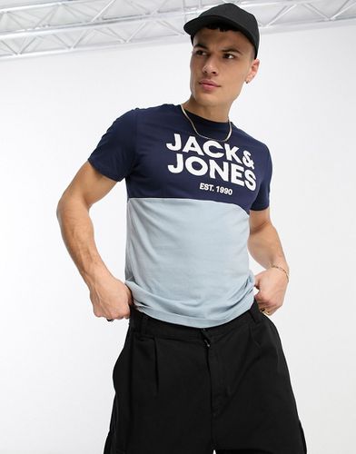 T-shirt effet color block - et bleu pâle - Jack & Jones - Modalova