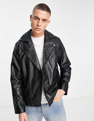 Blouson style motard en similicuir - Jack & Jones - Modalova