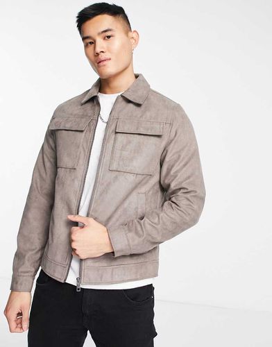 Essentials - Veste en imitation daim avec poches - Jack & Jones - Modalova