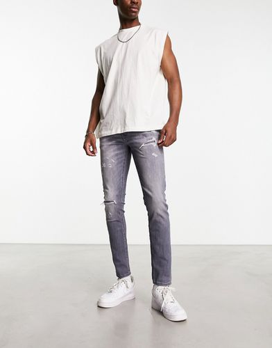 Intelligence - Liam - Jean skinny ultra stretch avec déchirures réparées - délavé - Jack & Jones - Modalova