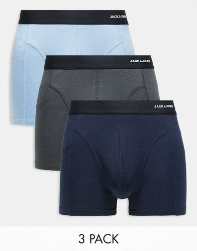 Lot de 3 boxers à taille contrastante - foncé - Jack & Jones - Modalova