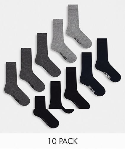 Lot de 10 paires de chaussettes - Noir/gris - Jack & Jones - Modalova