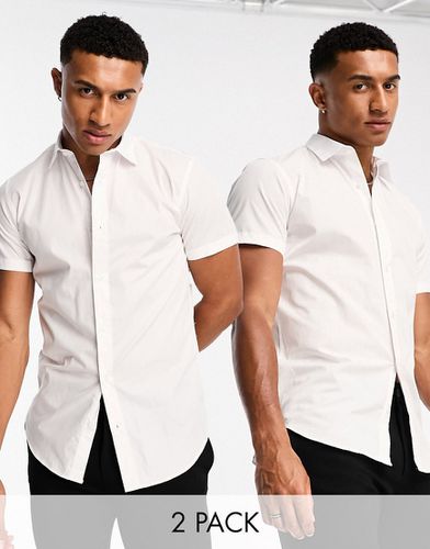 Lot de 2 chemises cintrées élégantes à manches courtes - Jack & Jones - Modalova